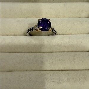 Purple Gemstone Ring with Gold Accents for tonya